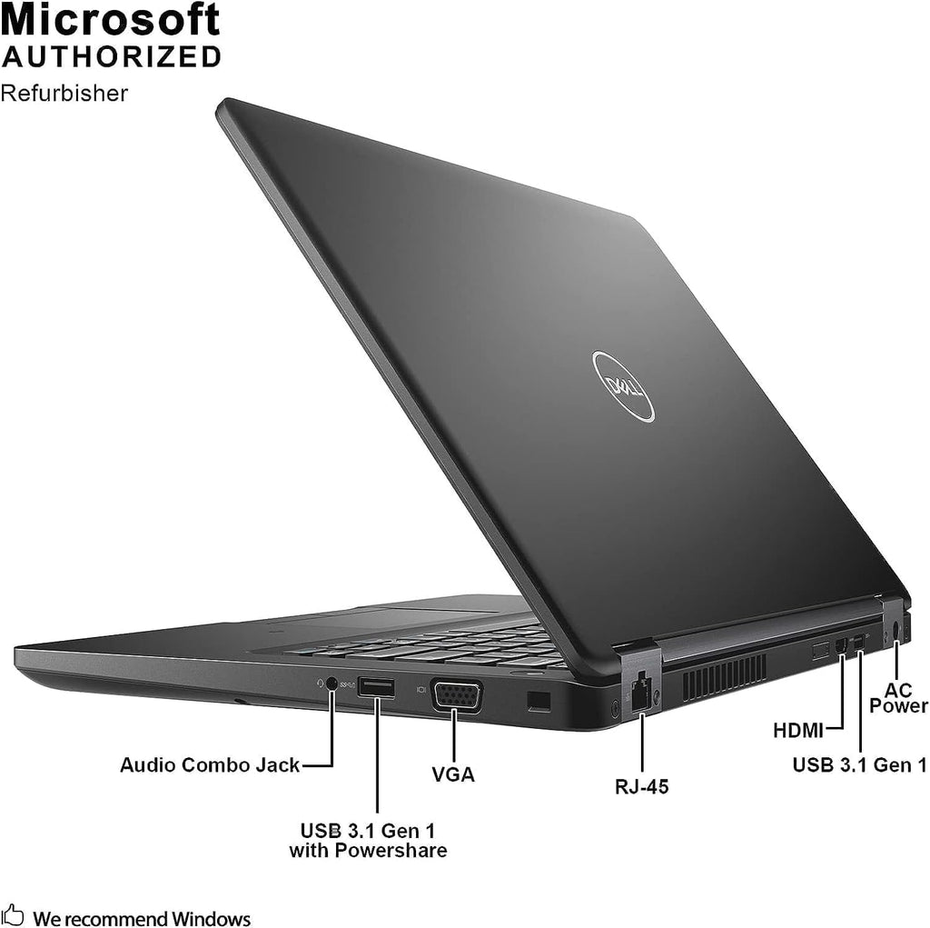 Dell Latitude 5490 | 14 inch Full HD FHD Business Laptop | Intel 8th Gen i5-8350U Quad Core | 16GB DDR4 | 256GB SSD | Win 10 Pro (Certified Refurbished)