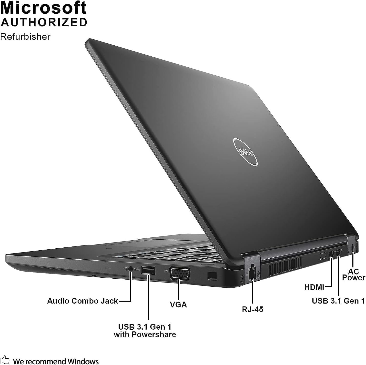 Dell Latitude 5490 | 14 inch Full HD FHD Business Laptop | Intel 8th Gen i5-8350U Quad Core | 16GB DDR4 | 256GB SSD | Win 10 Pro (Certified Refurbished)