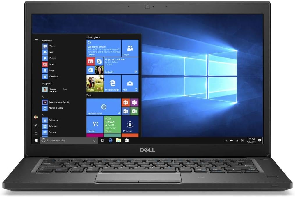 Dell Latitude 7480, 14 Inch Touchscreen, Core i5-7300U, 8GB RAM DDR4, 256GB HARD SSD-M2, Windows 10 Pro (Renewed)